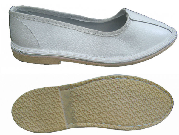 Тапочки кожаные на рез. подошве белого цв мод.120-0037-01 ГОСТР12.4.187-97 ТРТС 019/2011  Тапочки кожаные на рез. подошве белого цв мод.120-0037-01 ГОСТР12.4.187-97 ТРТС 019/2011