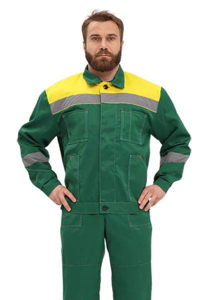 Костюм рабочий "Легион" т.зеленый/желтый, куртка/полукомб КОС817-125 URSUS (ЧЗ) Костюм рабочий "Легион" т.зеленый/желтый, куртка/полукомб КОС817-125 URSUS (ЧЗ)