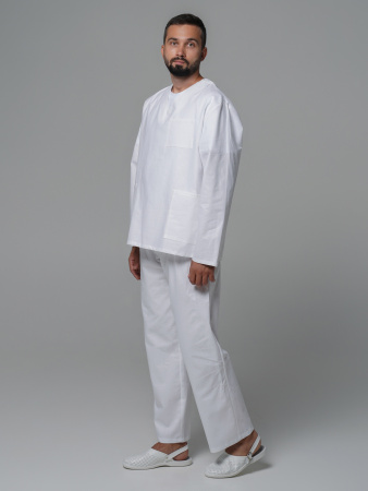 Костюм рабочий универсальный №105 (куртка, брюки) отбеленный, ткань Бязь длинный рукав