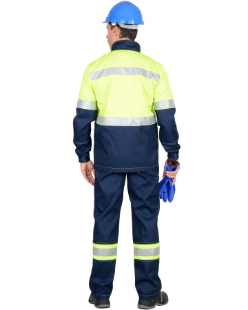 Костюм "Терминал" летн., куртка, п/к. : темно-синий с лимонным  Костюм "Терминал" летн., куртка, п/к. : темно-синий с лимонным