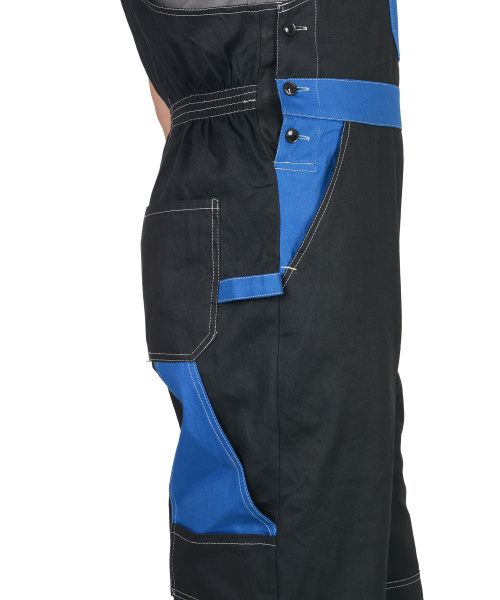 Полукомбинезон "Гранд" чёрный с васильковым (100% узбекская саржа) (ЧЗ) Полукомбинезон "Гранд" чёрный с васильковым (100% узбекская саржа) (ЧЗ)