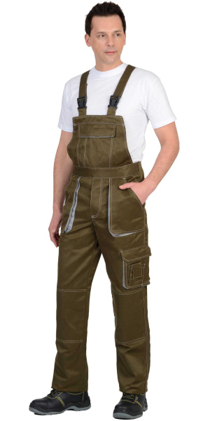 Полукомбинезон "CROWN" хаки со св.серым Полукомбинезон "CROWN" хаки со св.серым