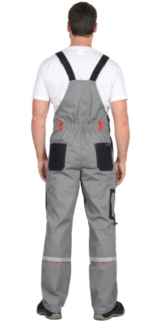 Полукомбинезон "СТАН" :  ср-серый с черной и красной отделкой