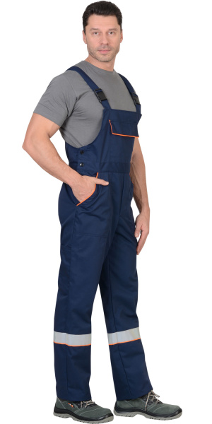 Костюм "СИРИУС-МАСТЕР" летний: куртка кор., п/комб. темно-синий с оранж. (ЧЗ)