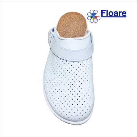 Сабо женские, белые, арт. 69430108 ЛЕРА натур. кожа, натур. пробковый материал стелька Молдшуз