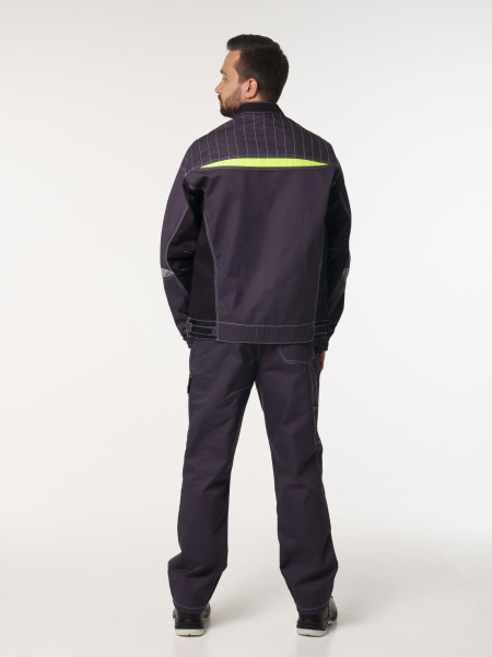 Куртка рабочая мужская №116 серый, черный, лимонный