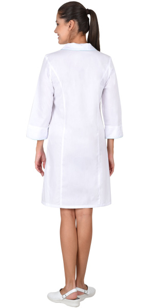 Халат "Жасмин" женский белый со светло-бирюзовым (ЧЗ) Халат "Жасмин" женский белый со светло-бирюзовым (ЧЗ)