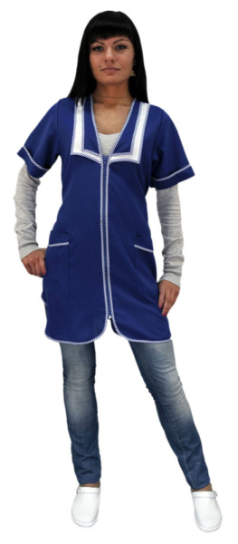 Халат женский Сакура (тк.Габардин), васильковый