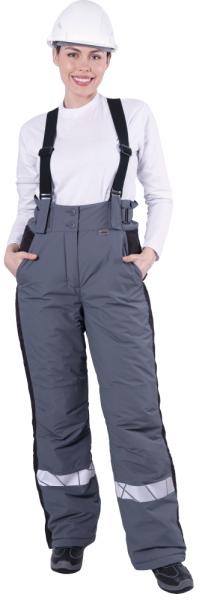 Брюки женские ХАЙ-ТЕК SAFETY зимние, серый-черный Брю 231 Наутика, пл. 125 г/м² ФСС Брюки женские ХАЙ-ТЕК SAFETY зимние, серый-черный Брю 231 Наутика, пл. 125 г/м² ФСС