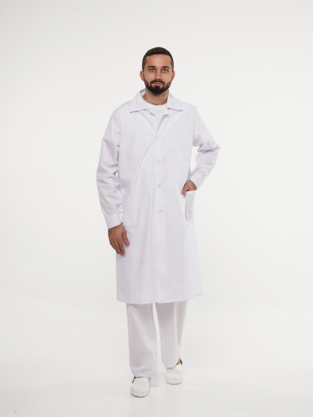 Халат рабочий мужской №202 отбеленный, ткань ТИСИ Халат рабочий мужской №202 отбеленный, ткань ТИСИ