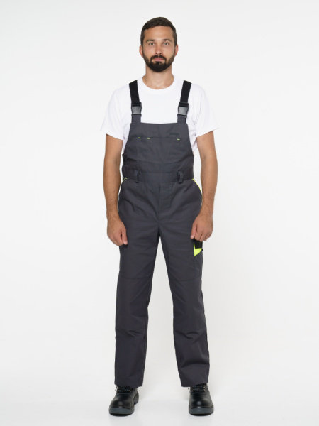 Полукомбинезон "ХОВАРД" :  темно-серый с черной и лимонной отд. (ЧЗ) Полукомбинезон "ХОВАРД" :  темно-серый с черной и лимонной отд. (ЧЗ)