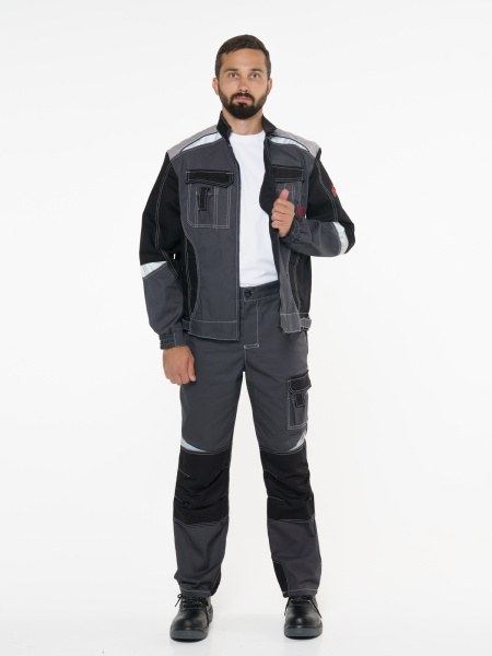 Куртка "Фаворит-Мега" серая с черн., СОП Тк. Rodos (ЧЗ) Куртка "Фаворит-Мега" серая с черн., СОП Тк. Rodos (ЧЗ)