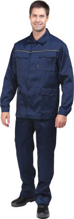 Костюм ВЫМПЕЛ-1 летний, т/синий (куртка+брюки) Кос 523 смесовая хлопкополиэфирная, пл. 210 г/м² ФСС 