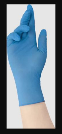 Перчатки нитриловые текстурированные на пальцах, голубые по типу HOUSEHOLD Gloves (50 пар), Калибр Libry