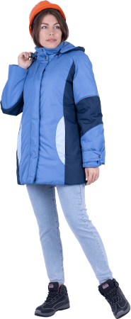 Куртка ВИРАЖ зимняя, василёк-т/синий, женская Кур 671 Дьюспо, пл. 90 г/м² (ЧЗ)