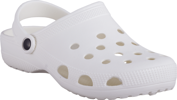 Сабо ЭВА КРОС женские, с перфорацией, с ремешком, белые  EVA shoes