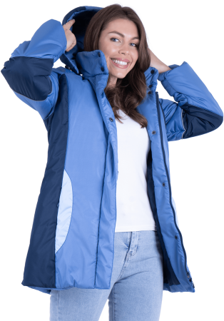 Куртка ВИРАЖ зимняя, василёк-т/синий, женская Кур 671 Дьюспо, пл. 90 г/м² (ЧЗ)