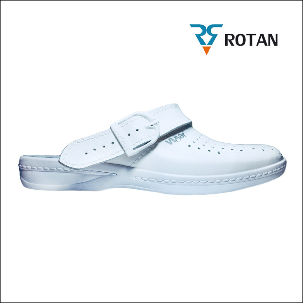 Сабо унисекс ВИДАР, белые, кожа, ПУ с ремешком, арт. 1847 Молдшуз