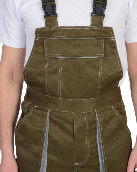 Полукомбинезон "CROWN" хаки со св.серым Полукомбинезон "CROWN" хаки со св.серым