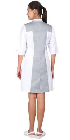 Халат "НИКОЛЬ" женский белый с серым 