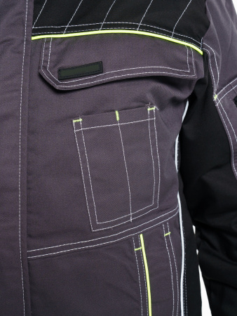 Куртка "Престиж" кор.,летняя темно-серая с лим. кантом тк.Rodos (245 гр/кв.м) (ЧЗ)