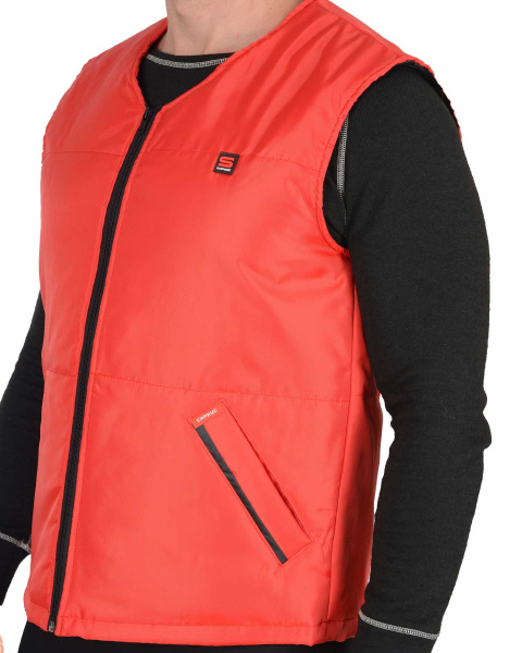 Жилет "КАССИР" утеплённый, красный  (ЧЗ) Жилет "КАССИР" утеплённый, красный  (ЧЗ)