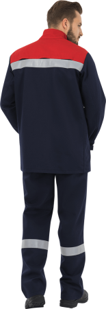 Костюм сварщика ГЕФЕСТ 2, т.синий-красный, куртка/брюки, Свартекс 350, КОС 079