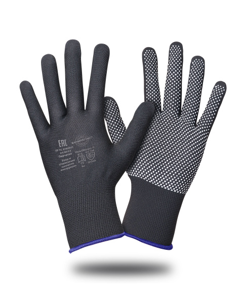 Перчатки Safeprotect НейпМикро-Ч (нейлон+ПВХ-микроточка, черный) Перчатки Safeprotect НейпМикро-Ч (нейлон+ПВХ-микроточка, черный)