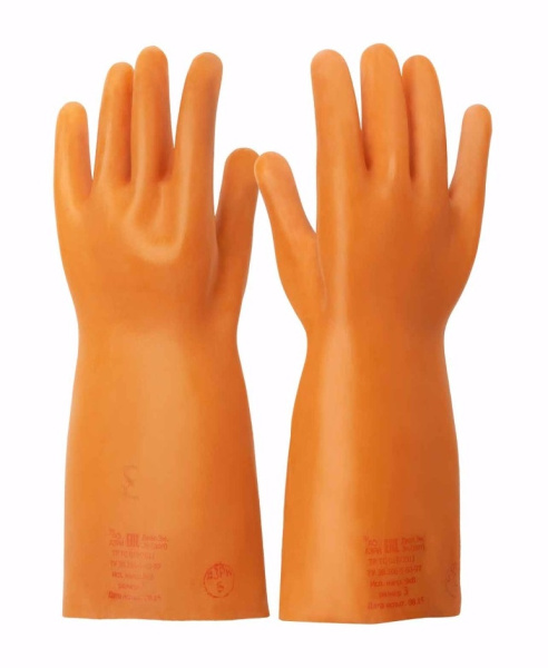 Перчатки резиновые диэлектрические АЗРИЭЛЕКТРО класс 0