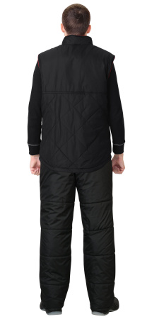 Жилет "ЕВРОПА" удлиненный (на подкладке флис красный) черный (ЧЗ) Жилет "ЕВРОПА" удлиненный (на подкладке флис красный) черный (ЧЗ)