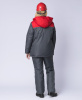 Куртка зимняя женская Снежана (Дюспо), темно-серый/красный