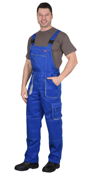 Полукомбинезон "CROWN" цв. васильковый со св. серым Полукомбинезон "CROWN" цв. васильковый со св. серым