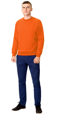 Толстовка-футер дл. рукава оранжевая, рукав с манжетом, пл.240 г/кв.м