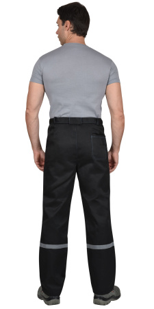 Костюм "МЕХАНИК": куртка, брюки черный с васильковым и СОП 25мм (ЧЗ)