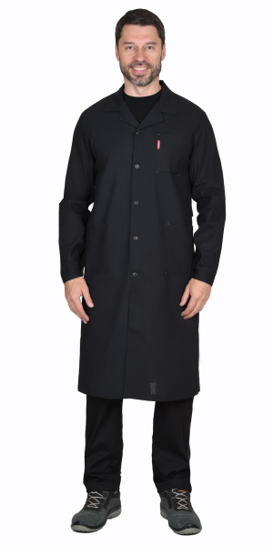 Халат х/б бязь, мужской тёмный  СИРИУС (ЧЗ) Халат х/б бязь, мужской тёмный  СИРИУС (ЧЗ)