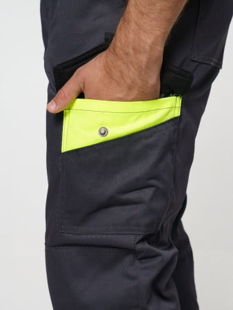 Костюм "ХОВАРД": зим. куртка дл.,брюки т.-серый с черным и лимон. отд. (ЧЗ)