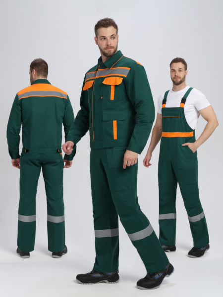 Костюм ИТР СОП IMP (тк.Саржа,250) п/к, т.зеленый/оранжевый Костюм ИТР СОП IMP (тк.Саржа,250) п/к, т.зеленый/оранжевый