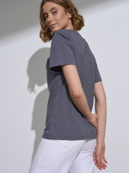 Футболки МУЖСКИЕ трикотажные (состав: 100% х/б); плотность 180 гр/м² (Меланж темно-серый)