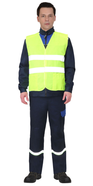 Жилет сигнальный SIRIUS кл.2, 2 СОП (трик.120 гр/м2, карманы) лимонный (ЧЗ)