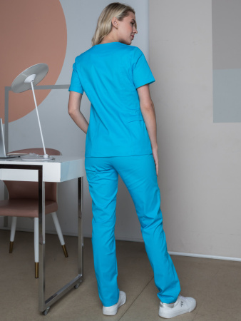 Костюм женский хирургический Модерн-001 (тк.Спандекс,175) MedLine, голубой