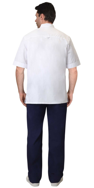 Костюм "АЛЕКС" мужской: куртка,брюки, белый с т.синим Костюм "АЛЕКС" мужской: куртка,брюки, белый с т.синим