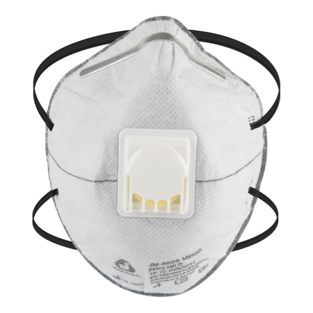 JM-8628 Mircon Полумаска противоаэрозольная с клапаном, с угольным слоем, чашеобразная, класс защиты FFP2 NR D, в упаковке 10 шт
