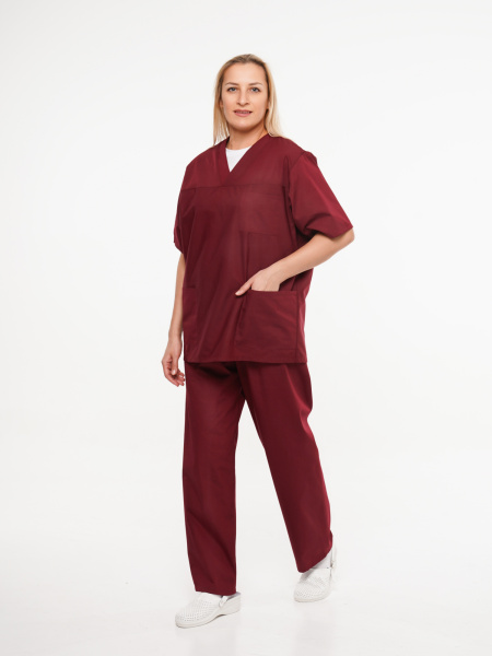 Куртка рабочая универсальная №104 (блуза) бордо, ткань ТИСИ Куртка рабочая универсальная №104 (блуза) бордо, ткань ТИСИ