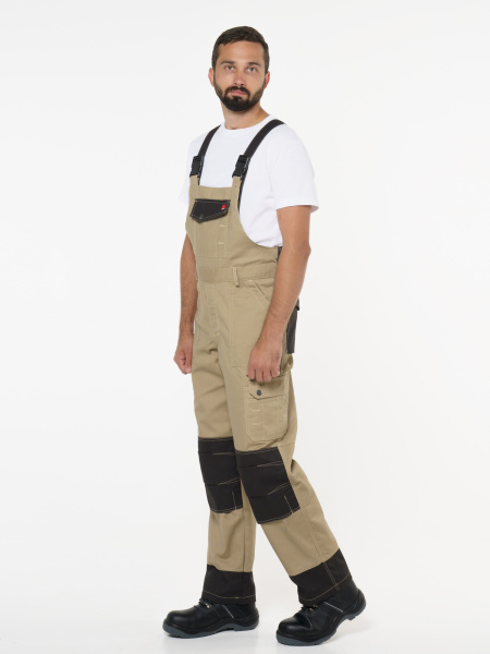 Полукомбинезон "Вест-Ворк" бежевый  с черным (ЧЗ) Полукомбинезон "Вест-Ворк" бежевый  с черным (ЧЗ)