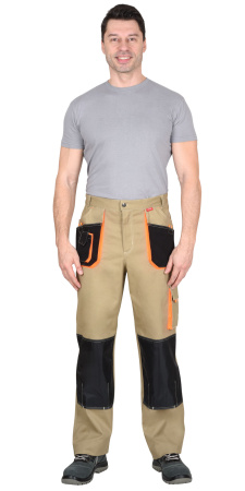 Брюки "МАНХЕТТЕН" песочный с оранжевым и черным