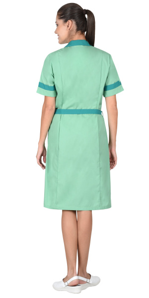 Халат "КЛАССИКА" женский, мятный с темно-зеленым (ЧЗ) Халат "КЛАССИКА" женский, мятный с темно-зеленым (ЧЗ)