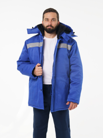Куртка мужская зимняя Кур710 ткань смесовая, цвет васильковый СОП