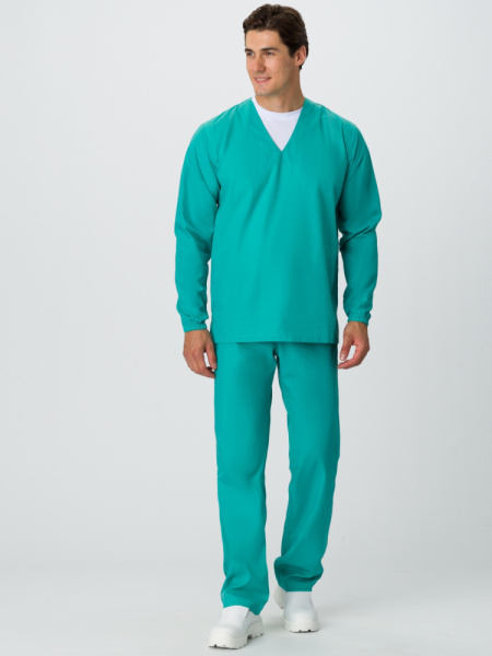 Мужской костюм ХАССП-База (ткань ТиСи, 120), бирюзовый (ЧЗ) Мужской костюм ХАССП-База (ткань ТиСи, 120), бирюзовый (ЧЗ)