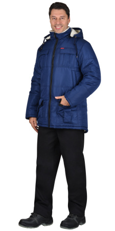 Куртка "КАЙМАН" зимняя мужская, синяя, подкладка искусственный мех (ЧЗ)