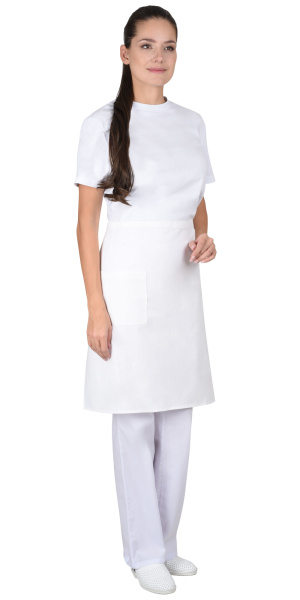 Фартук повара без грудки (бязь) белый (ЧЗ) Фартук повара без грудки (бязь) белый (ЧЗ)
